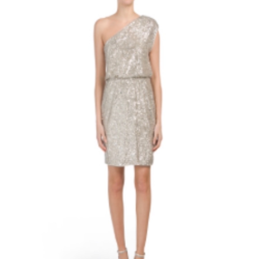 Adrianna Papell One Shoulder Sequin Dress